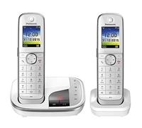 Panasonic KX-TGJ322 - Teléfono (Teléfono DECT, Altavoz, 250 entradas, Identificador de Llamadas, Servicios de Mensajes Cortos (SMS), Negro/Blanco) [versión importada]
