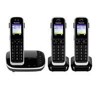 Panasonic KX-TGJ323 - Teléfono (Teléfono DECT, Altavoz, 250 entradas, Identificador de Llamadas, Servicios de Mensajes Cortos (SMS), Negro) [versión importada]