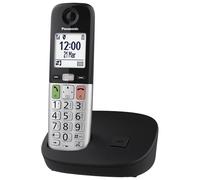 Panasonic KX-TGU410EXB Teléfono Digital Inalámbrico, Unidad Básica y 1 Combinado, Pantalla LCD, Llamadas Favori, Linterna Antorcha, Compatible con Audífonos, Negro y Plata