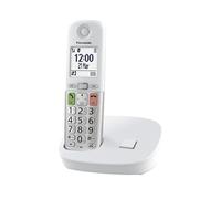 Panasonic KX-TGU410EXW - Teléfono Digital inalámbrico con contestador, Unidad básica y 1 Combinado, Pantalla LCD, Llamadas favoritas, Linterna, Compatible con audífonos, Color Blanco y Plateado
