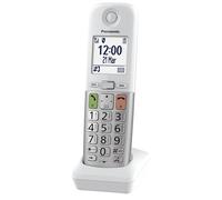 Panasonic KX-TGUA40EXW Combinado Extra para Teléfonos Digitales Inalámbricos KX-TGU430/KX-TGU410, Pantalla LCD, Llamada Favori, Compatible Audífonos, Unidad Principal Requerida, Blanco y Plata