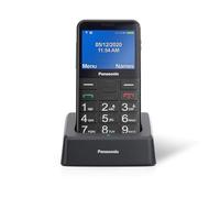 Panasonic KX-TU155EXBN Teléfono Móvil para Personas Mayores, Llamada Prioritaria, Teléfono con Botones Grandes, Compatible con Audífonos, Bluetooth, Radio FM, Cámara, Base de Carga, Negro