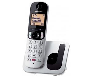 Panasonic KXTGC250JTS Teléfono Inalámbrico Plata Simple Uso Con Despertador