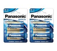 PANASONIC - Lote de 2 ampollas de 2 pilas Evolta D Mono LR20-1,5 V