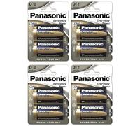 PANASONIC - Lote de 4 ampollas de 2 pilas alcalinas Everyday Power Silver LR20/D - 1,5 V
