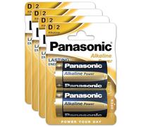 PANASONIC - Lote de 4 ampollas de 2 pilas Alkaline Power LR20/D - 1,5 V