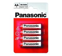 Panasonic - Lote de 4 Pilas AA de Zinc de Carbono (Uso único del Paquete Puede Variar)