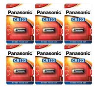 PANASONIC - Lote de 6 ampollas de 1 pila CR123 de litio de 3 V