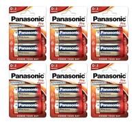 PANASONIC - Lote de 6 ampollas de 2 pilas alcalinas Pro Power Gold LR20/D - 1,5 V