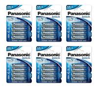 PANASONIC - Lote de 6 ampollas de 4 pilas alcalinas Evolta AA LR06-1,5 V