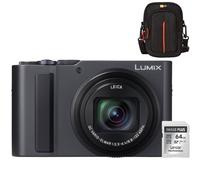 Panasonic Lumix DC-TZ300 - Plata oscuro + Lexar 64GB SDXC + Case Logic DCB-313