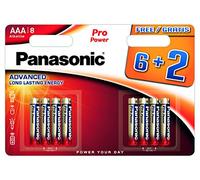 Panasonic Multipack 6+2 Pilas Alcalinas AAA LR03 PRO POWER