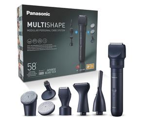 Panasonic MULTISHAPE ER-CKL2, ER-CDT1 & ER-CFB1 Paquete, Unidad principal, Accesorios Cabezales de Afeitado y Recorte, Cortabarbas y cortapelos, Cepillo Facial con batería de ion-litio, Negro