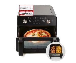 Panasonic NF-BC1000KXE Freidora De Aire Doble, con Ventana De Visualización, Cesta XL 9.6L Flexible 2 zonas, Divisor Extraíble, 30°-230°C, Vapor Suave, 8 Preajustes, Pizza 30cm, Limpieza Fácil, Negra