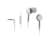 Panasonic Auriculares RP-TCM115E-W – Graves, micrófono en línea, cable 1,2 m, Blanco