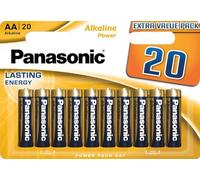 Panasonic, Pilas AA, 20 Unidades, Mignon, LR6, alcalinas, 1,5 V, Protección contra Fugas, 7 años de Almacenamiento, Ideales para mandos a Distancia, Básculas, Relojes, Energía Duradera y fiable