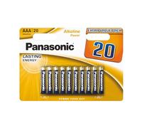 Panasonic, Pilas AAA, 20 Unidades, Micro, LR03, Alcalinas, 1,5 V, protección contra Fugas, 7 años de Almacenamiento, Iideales para mandos a Distancia, Básculas, Relojes, Energía Duradera y fiable