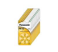 Panasonic PR10 Pilas de zinc-aire para audífonos, Tipo 10, 1.4 V, 10 paquetes (60 unidades), Color amarillo
