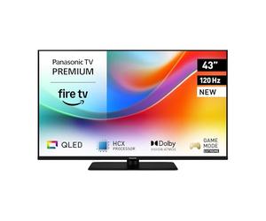 Panasonic Premium TV-43W85BEZC, Serie W85B, 43 Pulgadas, Smart TV 4K Ultra HD QLED, 120 Hz, Fire TV, Dolby Vision y Atmos, Modo Juego Extremo, Compatible con Alexa, Apple, Bluetooth, Negro
