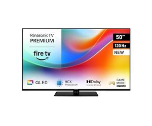Panasonic Premium TV-50W85BEZ, Serie W85B, 50 Pulgadas, Smart TV 4K Ultra HD QLED, 2025, 120 Hz, Fire TV, Dolby Vision y Atmos, Modo Juego Extremo, Compatible con Alexa, Apple, Bluetooth, Negro