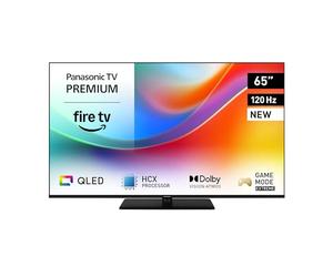 Panasonic Premium TV-65W85BEZ, Serie W85B, 65 Pulgadas, Smart TV 4K Ultra HD QLED, 2025, 120 Hz, Fire TV, Dolby Vision y Atmos, Modo Juego Extremo, Control De Voz Alexa, AirPlay, Bluetooth, Negro