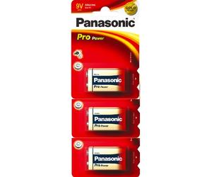 Panasonic Pro baterías de alimentación 9v alcalinas Oro 6lr61ppg 3 / PK (6lr61, mn1604, pp3)