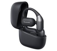 Panasonic Auriculares inalámbricos Bluetooth de oreja abierta, IPX4 impermeables, conectividad multipunto, cancelación de ruido ambiental, tiempo de reproducción de 25 horas y carga USB C, color negro