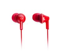 Panasonic RP-HJE125E-R Auriculares Botón con Cable, In-Ear, Sonido Estéreo para Móvil, MP3/MP4 , Diseño de Ajuste Cómodo, Imán Neodimio 9 mm, Rojo