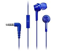 Panasonic Auriculares de tipo canal RP-TCM115E – Graves potentes, micrófono en línea – Azul