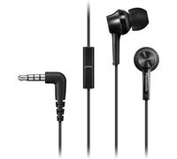 Panasonic RP-TCM115E-K Auriculares Intraaurales con Cable y Micrófono, Tipo Canal, con Ajuste Personalizado, Cable de 1,2 m, Conector de 3,5 mm, Color Negro