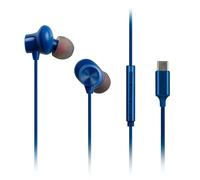 Panasonic RP-TCM225DEA Auriculares Internos USB-C, Auriculares con Cable y Micrófono Integrado y Control Remoto, Graves Potentes, Ajuste Personalizable, Cable de 1,2 m, Color Azul