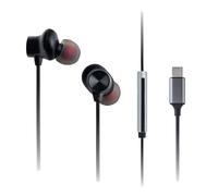Panasonic RP-TCM225DEK Auriculares USB-C, Auriculares Internos, con Cable y Micrófono Integrado y Control Remoto, Graves Potentes, Ajuste Personalizable, Cable de 1,2 m, Negro