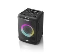 Panasonic SC-BMAX5E-K Altavoz Portátil para Fiestas con Bluetooth, Luces Integradas, 75 W, USB, Entrada Óptica para TV, Entradas de Guitarra y Micrófono para Karaoke, Negro