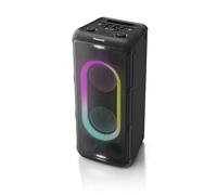 Panasonic SC-BMAX5E-K Altavoz Portátil para Fiestas con Bluetooth, Luces Integradas, 75 W, USB, Entrada Óptica para TV, Entradas de Guitarra y Micrófono para Karaoke, Negro