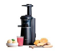 Panasonic Slow Juicer MJ-L501, Exprimidora eléctrico de frutas y verduras, 150 W, acero inoxidable y plástico, diseño elegante y delgado, accesorio para ingredientes congelados, negro