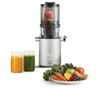Panasonic Slow Juicer MJ-L800HXE Licuadora, Prensado En Frío, Color Plata | Extractor de Zumo en Frío, Capacidad de 1,5 L, Entrada de 120 mm, 55 RPM, Filtro Sin Malla, Apta Para Lavavajillas