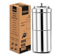 PANCA Cafetera de acero inoxidable con filtro del sur de la India | Máquina tradicional de decocción de café por goteo para café caliente y frío (200 ml)
