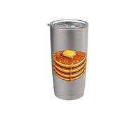 Pancake Butter Honey Brunch Breakfast Pancakes Day Foodie Vaso térmico de acero inoxidable de doble pared