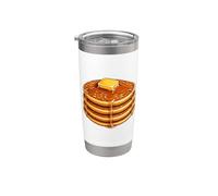 Pancake Butter Honey Brunch Breakfast Pancakes Day Foodie Vaso térmico de acero inoxidable de doble pared