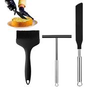 Pancake Spreader - 3 Pieces Crepe Spatula Pancake Scraper Tool | Silicona Crepe Spreader Spatula Set | Heat-Resistant Baking Tools for Frying, Sauteing, Home Cooking, Breakfast, Bakery, Restaurant