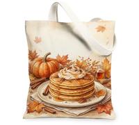 Pancakes - Bolsa de lona acogedora rústica con jarabe de arce y calabazas rústicas, bolsa de 13 x 15 pulgadas, Naranja, 13x15 Inch