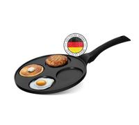 Pancakes Sartén de 26 cm de diámetro, sartén para huevos fritos, revestimiento de inducción Frying Pan de 7 agujeros, para tortitas Oladji de aluminio fundido, sartén para huevos, mini panqueques,