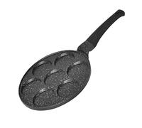 Pancakes Sartén de 26 cm de diámetro Sartén para los ojos Marmour Revestimiento de inducción Frying Pan 7 agujeros para tortitas Oladji de aluminio fundido Sartén de huevo tortitas huevos fritos
