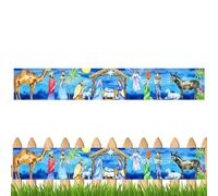 Pancarta de belén para exteriores, 118 x 20 pulgadas, belén festivo de Navidad, belén al aire libre, letreros de Navidad duraderos para patio, decoraciones de Navidad vívidas al aire libre para valla