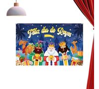 Pancarta de Epifanía - Decoración de 180 x 150 cm | Fondos fotográficos festivos, para Navidad, iglesia, hogar, oficina, tienda, fiesta, escaparate, salón, dormitorio de los niños
