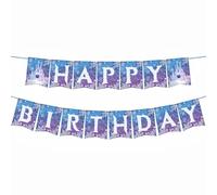 Pancarta de fiesta de cumpleaños de copo de nieve congelado, decoraciones de fiesta de invierno, copo de nieve, pancartas de feliz cumpleaños para invierno, país de las maravillas, suministros de