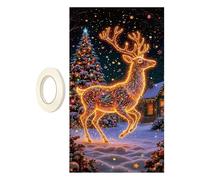 Pancarta de Navidad para puerta, 70 x 35 pulgadas, cartel de vacaciones fluorescente, cubierta de decoración de puerta frontal de Navidad, para Porch Farmhouse interior y exterior