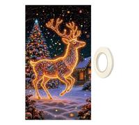 Pancarta de puerta de Navidad - Cubierta de poliéster de 70 x 35 pulgadas, señal navideña fluorescente, fascinación del fondo fotográfico de invierno, mejora de la escena temporada