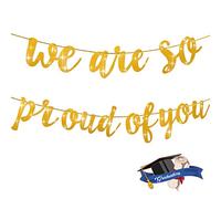 Pancarta de We Are So Proud of You Pancarta de Graduación Brillante para Decoración
