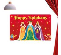 Pancarta del Día de la Epifanía, 1,8 x 1,5 m, formato , decoración de temporada, para belén de Navidad, escuela, hogar, oficina, tienda, , familiar, guardería, decoración de